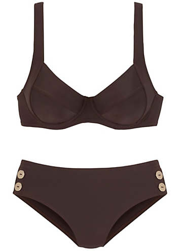 Dark Brown Underwired Bikini By Vivance Swimwear