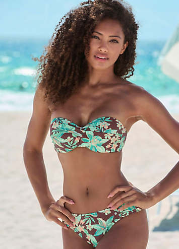 Floral Print Wired Bandeau Bikini Set By S Oliver Swimwear