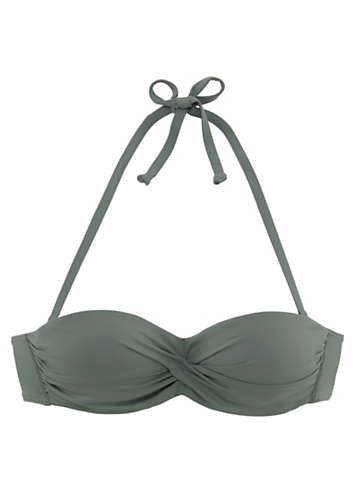 Olive Lascana Underwired Bandeau Bikini Top Swimwear