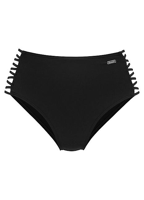 Black Perfect High Waist Bikini Briefs By Bench Swimwear