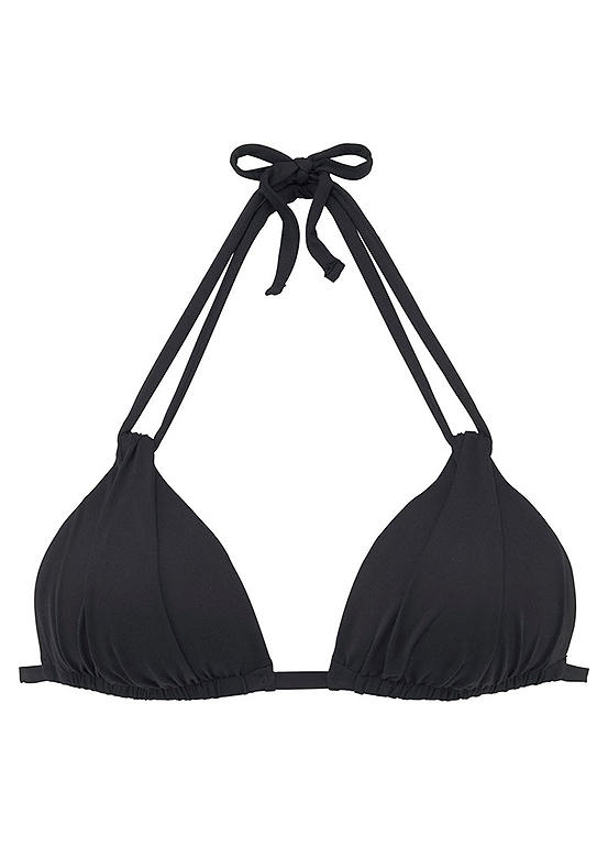 Black Adjustable Double Strap Triangle Bikini Top By S Oliver Swimwear