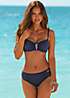 Navy Underwired Ruched Bikini By Lascana Swimwear