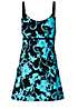 Turquoise Floral Printed Shaper Swim Dress By Bpc Selection Swimwear