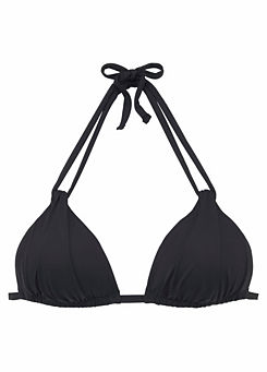 Black Adjustable Double Strap Triangle Bikini Top by s.Oliver