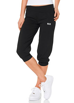 Black Cropped Training Pants by H.I.S