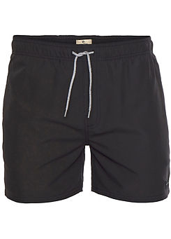 Black Offset Volley Swim Shorts by Rip Curl