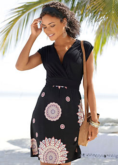 Black Print Summer Dress by Beach Time