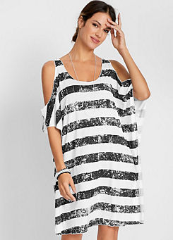 Black Stripe Beach Cover-Up by bpc selection