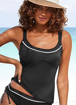 Black Underwired Tankini Top by Vivance
