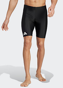 Black/White Solid Jammer Swim Shorts by adidas Performance