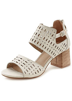 Block Heel Cut-Out Sandals by LASCANA