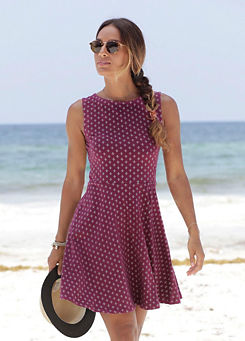 Burgundy Print Dress by beachtime