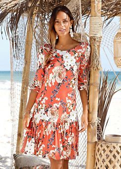 Coral Print Beach Dress by s.Oliver