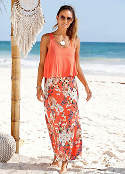 Coral Print Maxi Dress by s.Oliver