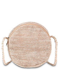 Ecru Round Straw Bag by bpc bonprix collection