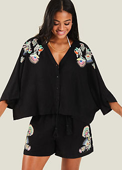 Embroidered Beach Shirt by Accessorize