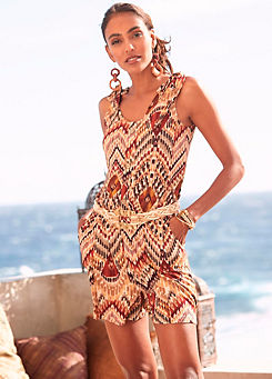 Ethnic Print Playsuit by LASCANA