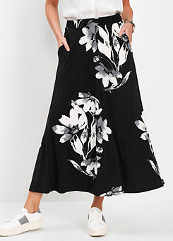Floral Jersey Maxi Skirt