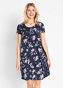 Floral Pleated Tunic Dress by bpc bonprix collection