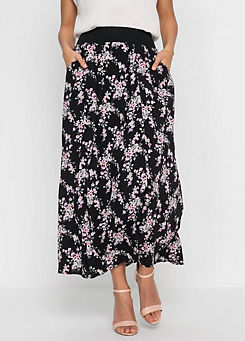 Floral Print A-Line Maxi Skirt
