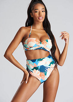 Floral Twist Bandeau with Fold Over Briefs by South Beach
