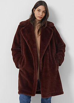 French Connection Faux Fur Long Coat