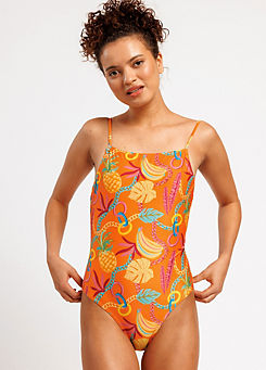 Fruit Print Square Neck Swimsuit by Chelsea Peers