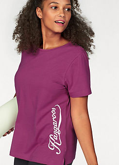 Fuchsia Logo Print T-Shirt by KangaROOS