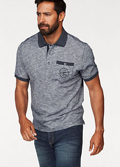 Grey Marl Mottled Polo Shirt by Man’s World