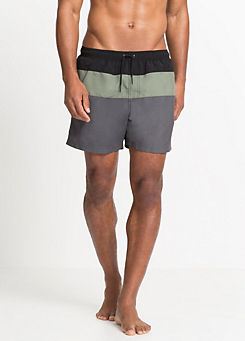 Grey Stripe Drawstring Swim Shorts by bpc bonprix collection