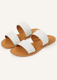 Leather Double Strap Sliders by Accessorize