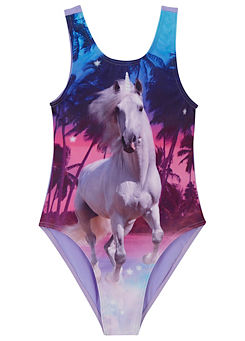 Lilac Print Swimsuit by bonprix