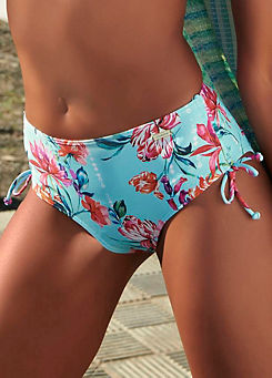 Multi Modern Floral Print Bikini Bottoms by Sunseeker