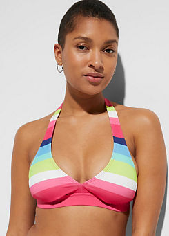Multi Stripe Stripy Bikini Top by bonprix