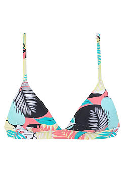 Multi Tropical Print Triangle Bikini Top by LASCANA