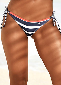 Navy & Lobster Block Stripe Brazilian-Style ’Anita’ Bikini Briefs by KangaROOS