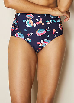 Navy All Over Floral Bikini Bottoms by Kaleidoscope