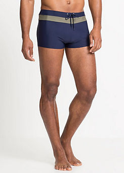 Navy Fitted Swim Trunks by bpc bonprix collection