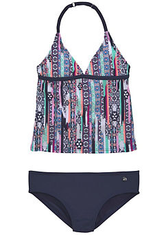 Navy Patterned Tankini by s.Oliver