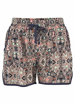 Navy Print Piped Beach Shorts by s.Oliver Red Label