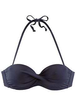 Navy Underwired Bandeau Bikini Top by s.Oliver