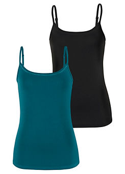 Pack of 2 Spaghetti Strap Vests by Vivance