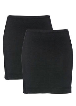 Pack of 2 Stretch Mini Skirts by bpc bonprix collection