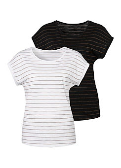 Pack of 2 Striped T-Shirts by Vivance