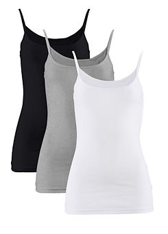 Pack of 3 Essential Cami Tops by BODYFLIRT