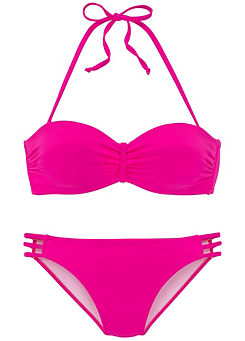 Pink Wired Bandeau Bikini by Vivance