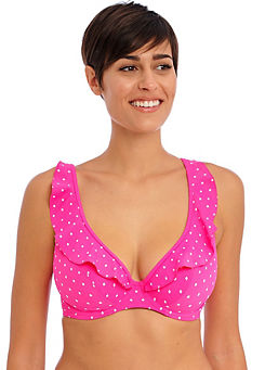 Raspberry Jewel Cove Underwired High Apex Bikini Top by Freya