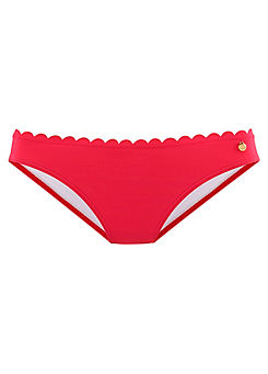 Red Scalloped Edge Bikini Briefs by LASCANA