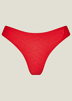 Red Textured Bikini Bottoms by Accessorize