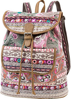 Sequin Detail Embroidered Rucksack by bpc bonprix collection